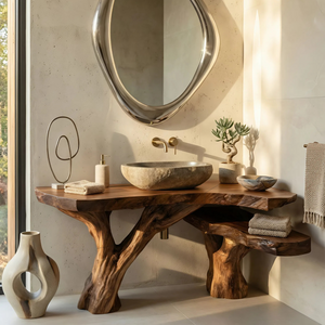 Modern Live Edge Vanity For Master Bathroom Design