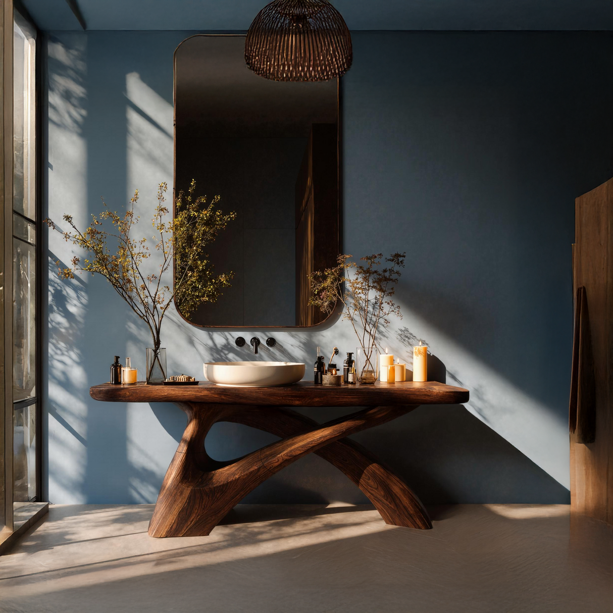 Farmhouse Live Edge Vanity For Cozy Bathroom