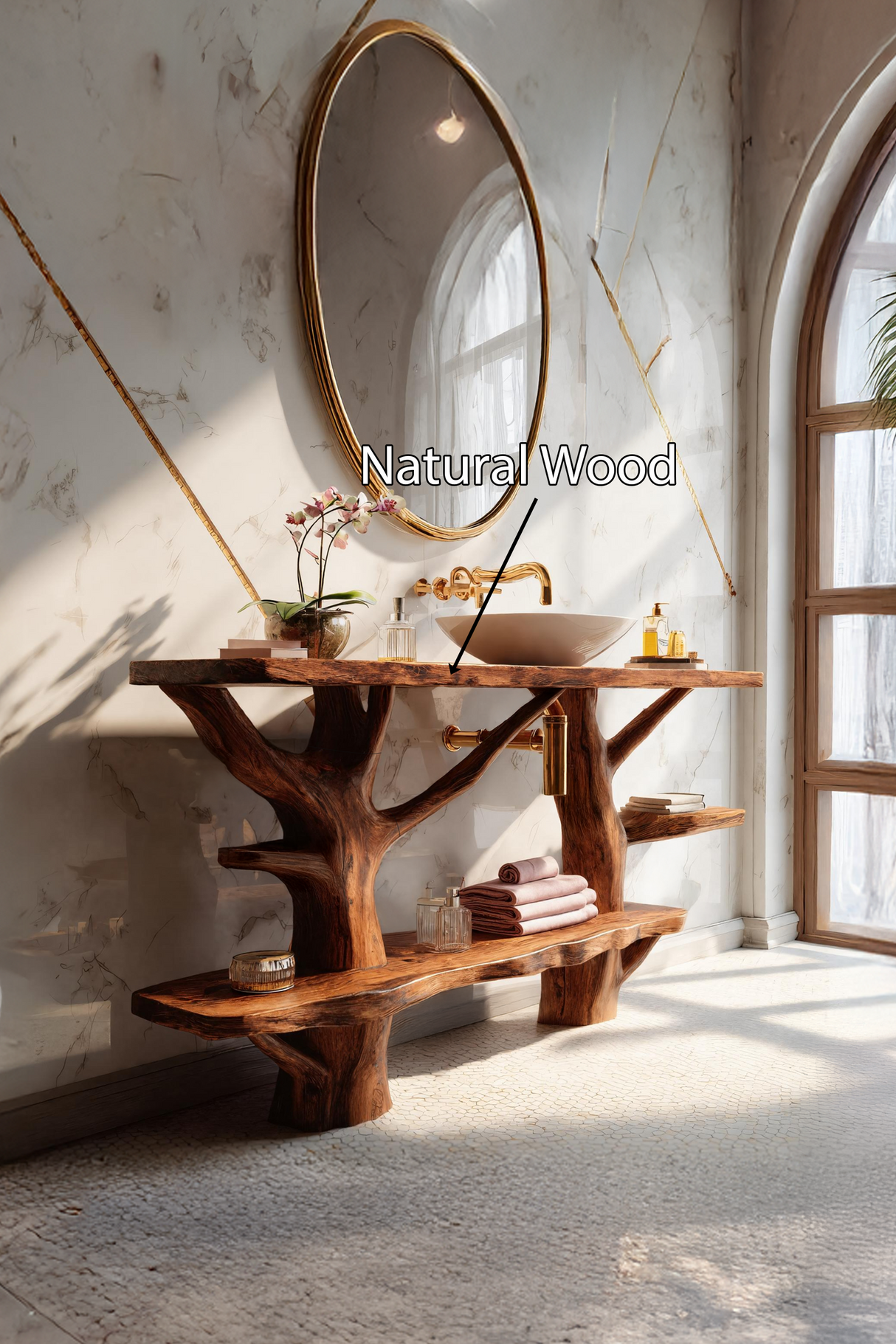 Mid Century Solid Wood Vanity Furniture Decor For Modern Bathroom