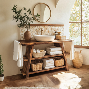 Rustic Vanity With Drawer For Compact Bathroom Spaces