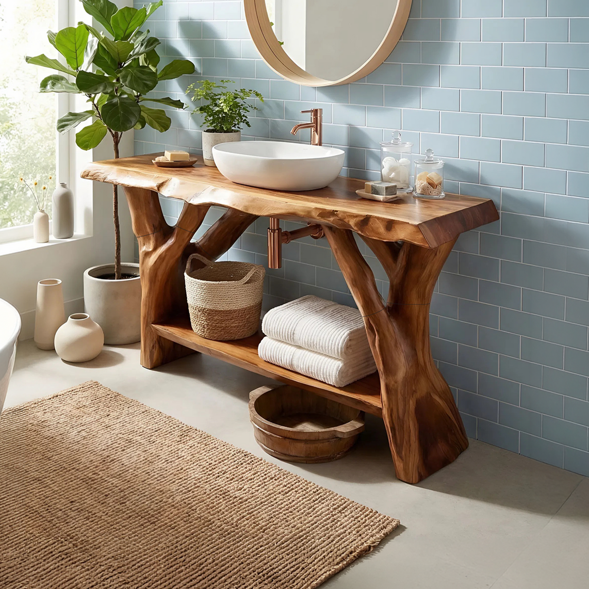 Modern Wood Bathroom Vanity For Clean Bathroom Layout