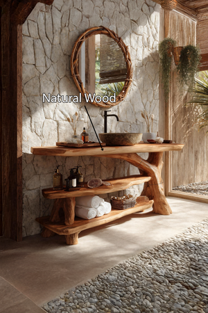 Mid Century Live Edge Bathroom Vanity For Elegant Bathroom Decor