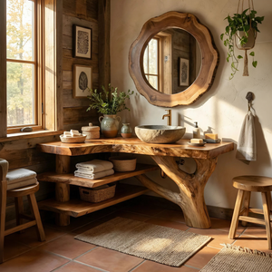 Minimalist Wood Bathroom Vanity For Compact Bathroom