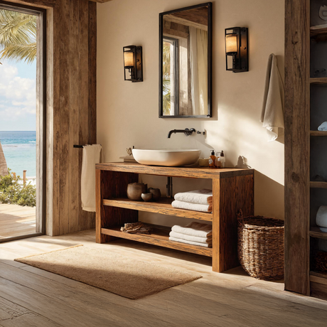 Farmhouse Wooden Vanity For Cozy Bathroom Spaces