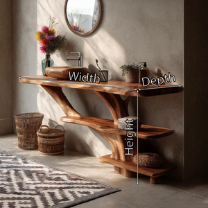 Farmhouse Bathroom Vanity Solid Wood With Shelf For Rustic Spa Bath