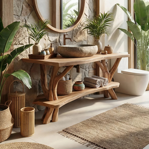 Contemporary Wooden Vanity For Luxury Bathroom Space