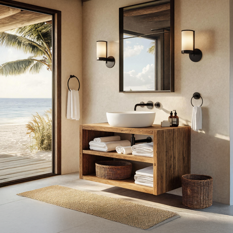 Wooden Bathroom Storage Cabinet For Rustic Decor Vibe
