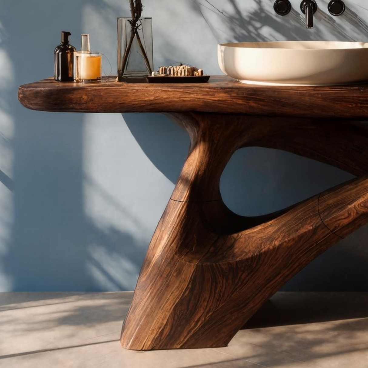 Farmhouse Live Edge Vanity For Cozy Bathroom
