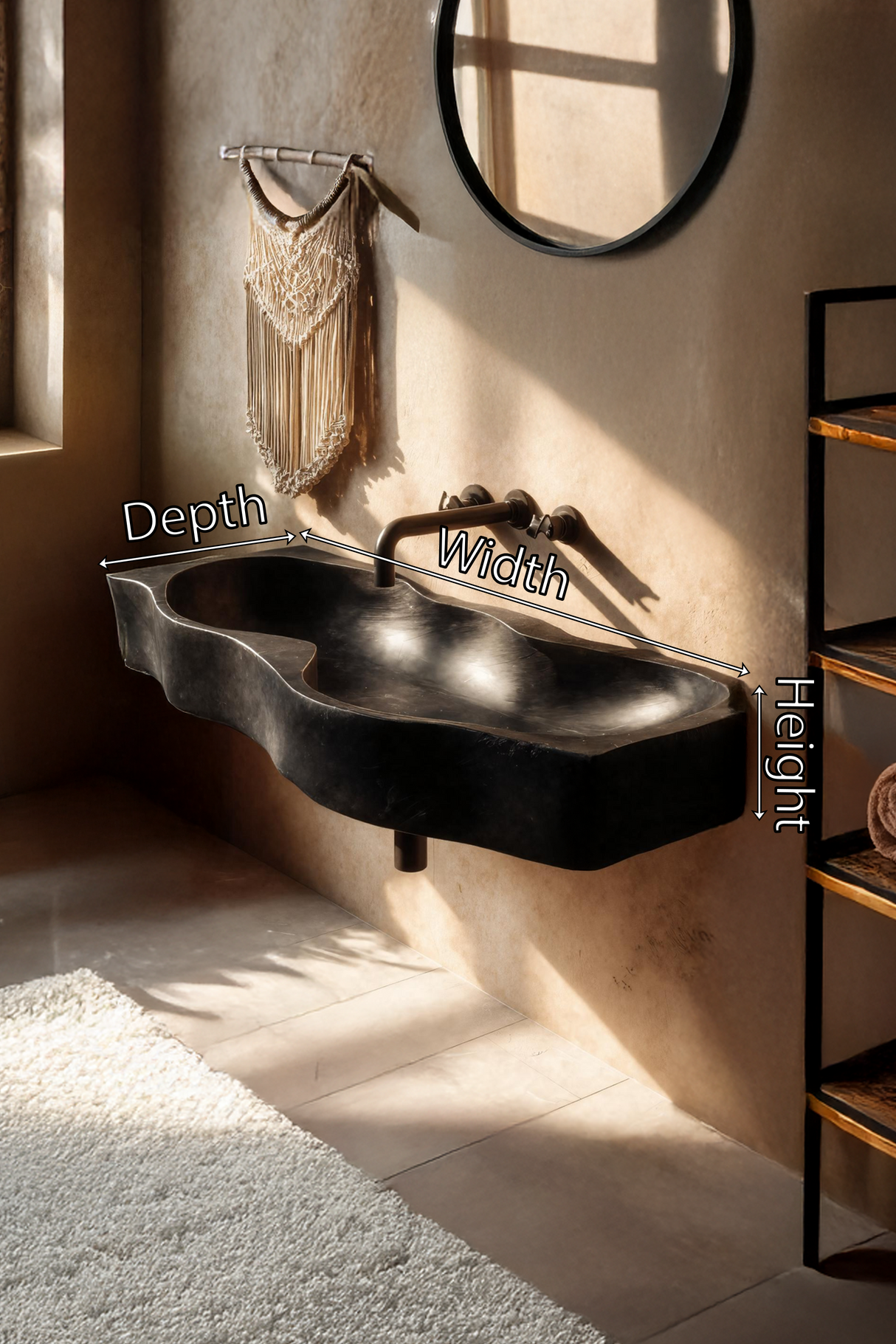 Mid Century Wooden Live Edge Wood Basin For High End Bathroom Decor