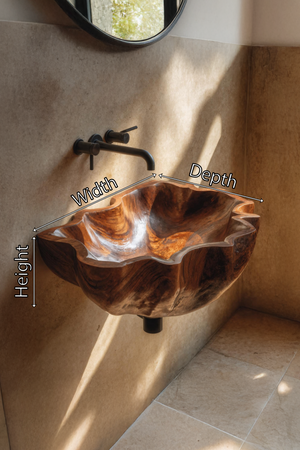Mid Century Live Edge Wood Basin For Sophisticated Bathroom Furniture