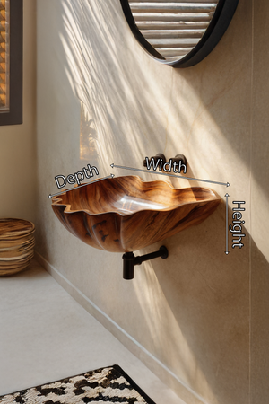 Handcrafted Solid Wood Wash Basin For Luxury Bathroom Furniture Decor