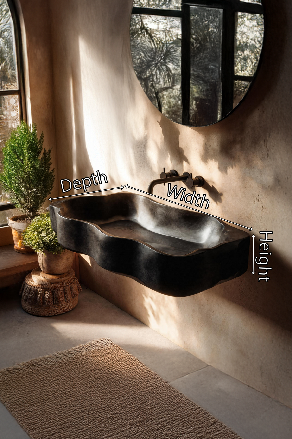 Mid Century Live Edge Wood Vanity Sink For Premium Bathroom Decor