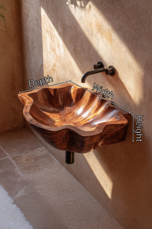 Modern Wooden Live Edge Wood Basin For High End Furniture Decor