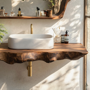 Live Edge Floating Vanity For Bathroom Interior