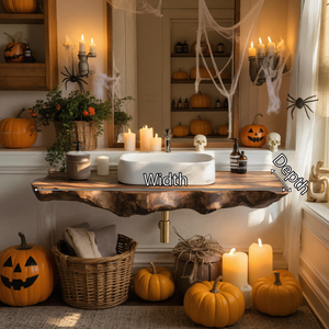 Modern Wooden Live Edge Bathroom Shelf For Furniture Decor Halloween Ideas