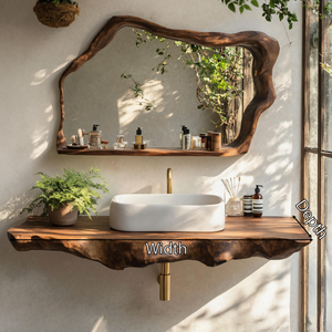 Live Edge Floating Vanity For Bathroom Interior