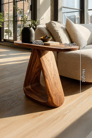 Mid Century Live Edge Side Table For Rustic Home Decor