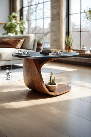 Handcrafted Solid Wood End Table For Natural Home Decor