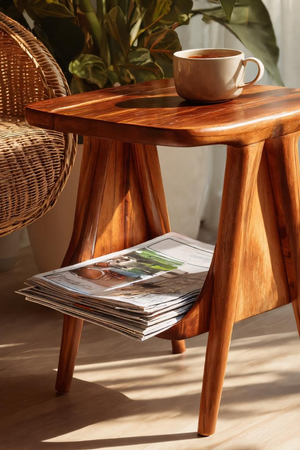 Modern Solid Wood Side Table For Entryway Design And Decor