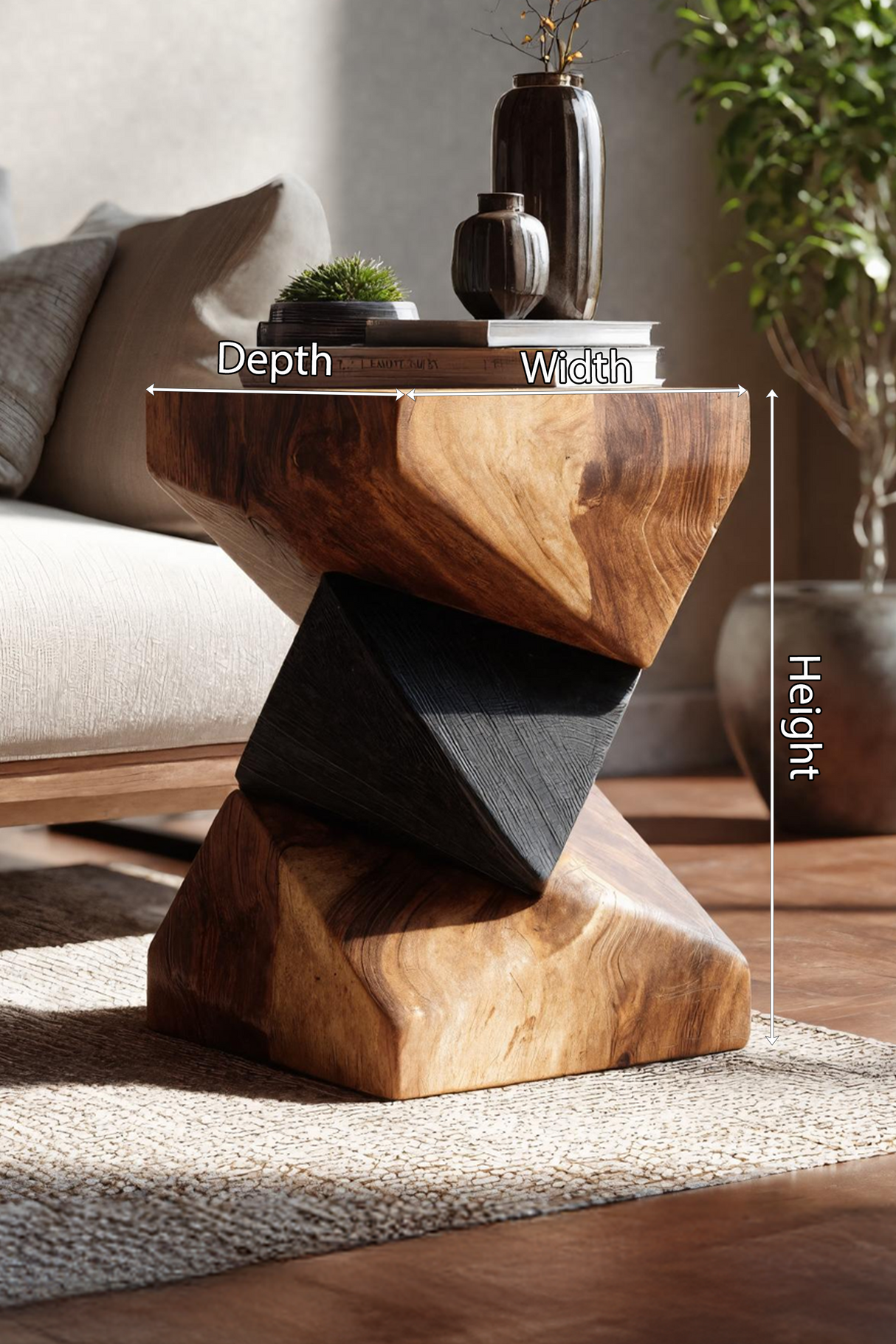 Farmhouse Wooden Side Table For Modern Farmhouse Decor