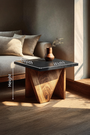 Handcrafted Solid Wood End Table For Minimalist Bedroom