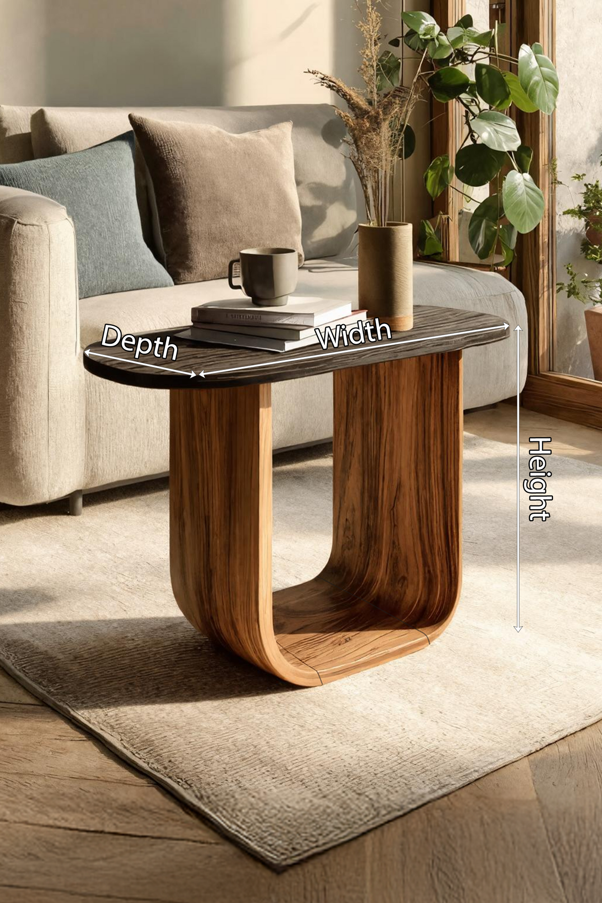 Modern Solid Wood End Table For Bedroom Furniture Decor