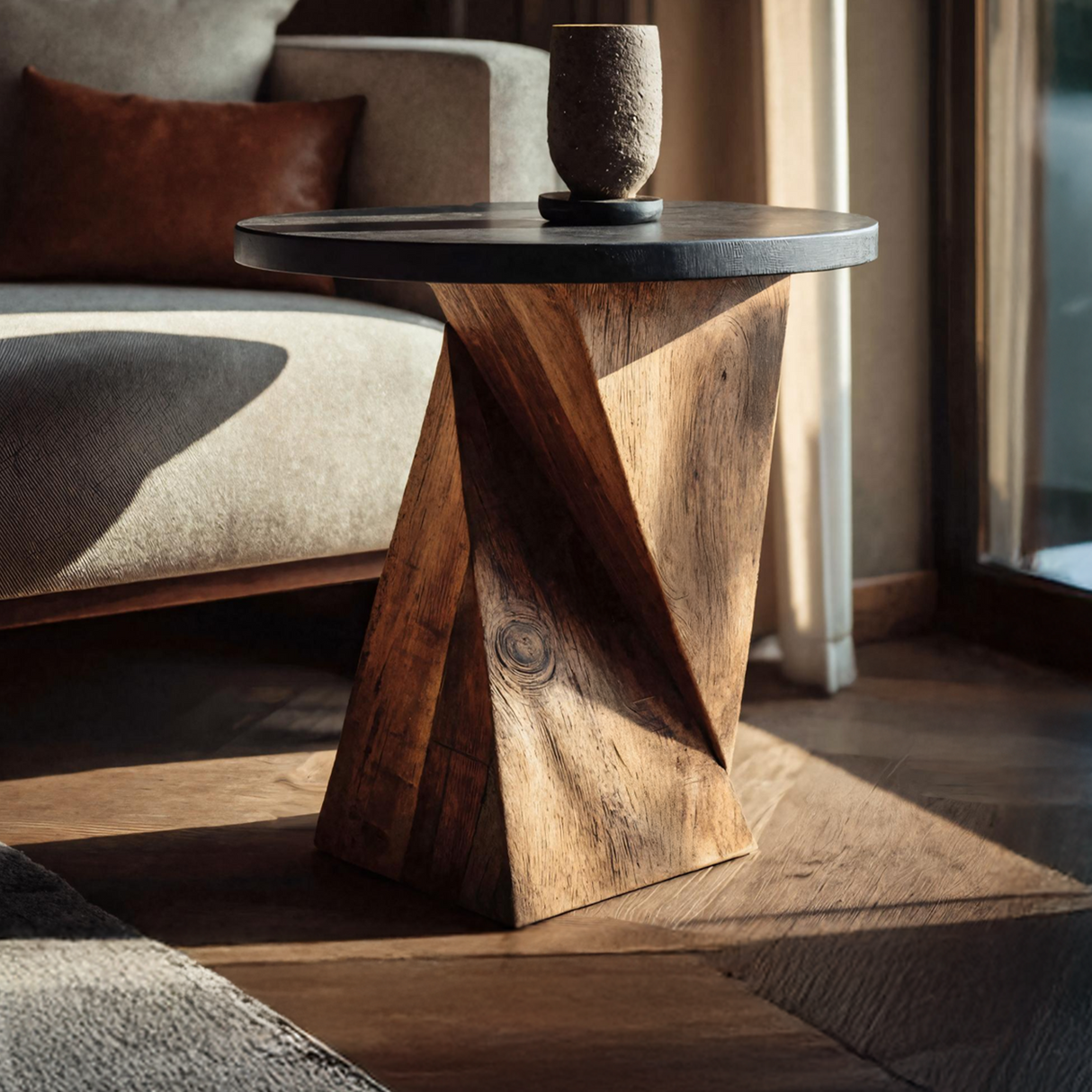 Mid Century Wooden Side Table For Cozy Bedroom Nightstand