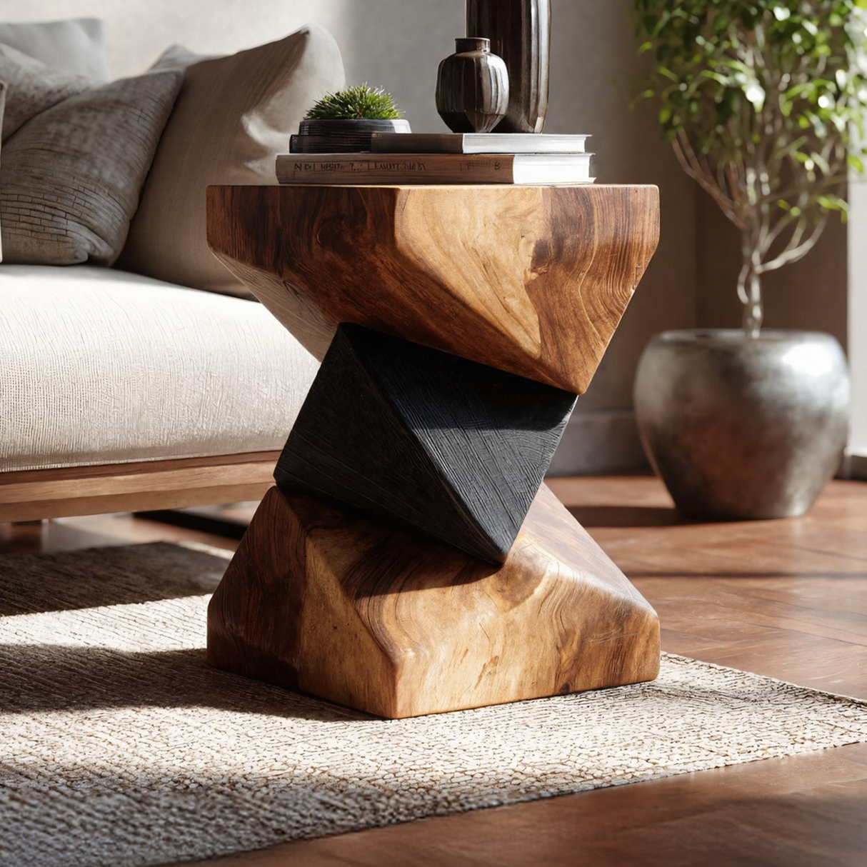 Farmhouse Wooden Side Table For Modern Farmhouse Decor