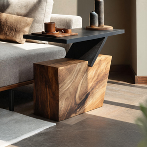 Mid Century Wooden Side Table For Living Room Accent Decor