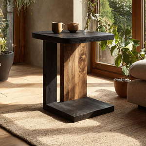 Modern Live Edge Side Table For Designer Furniture Decor
