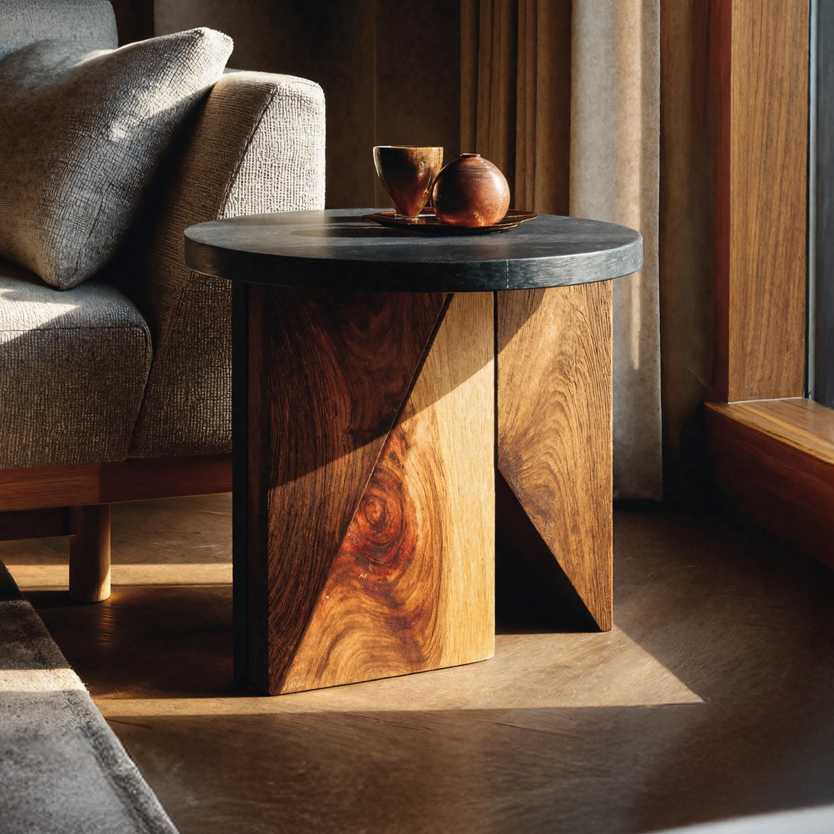 Farmhouse Solid Wood End Table For Cozy Bedside Table