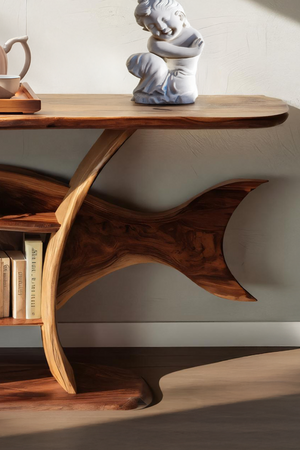 Mid Century Solid Wood Console Table For Furniture Decor Style
