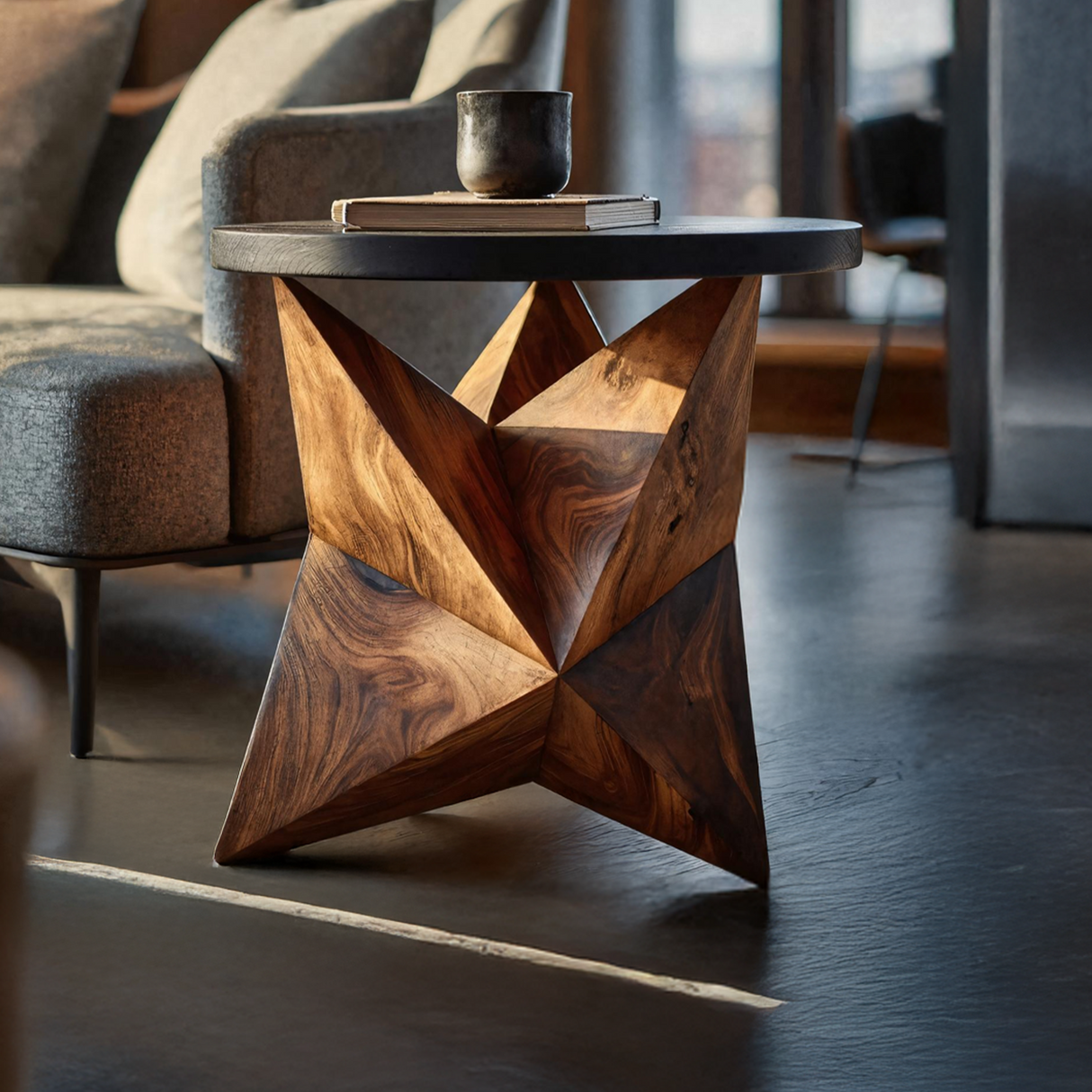 Handcrafted Wooden Side Table For Elegant Furniture Decor