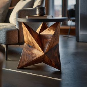 Handcrafted Wooden Side Table For Elegant Furniture Decor