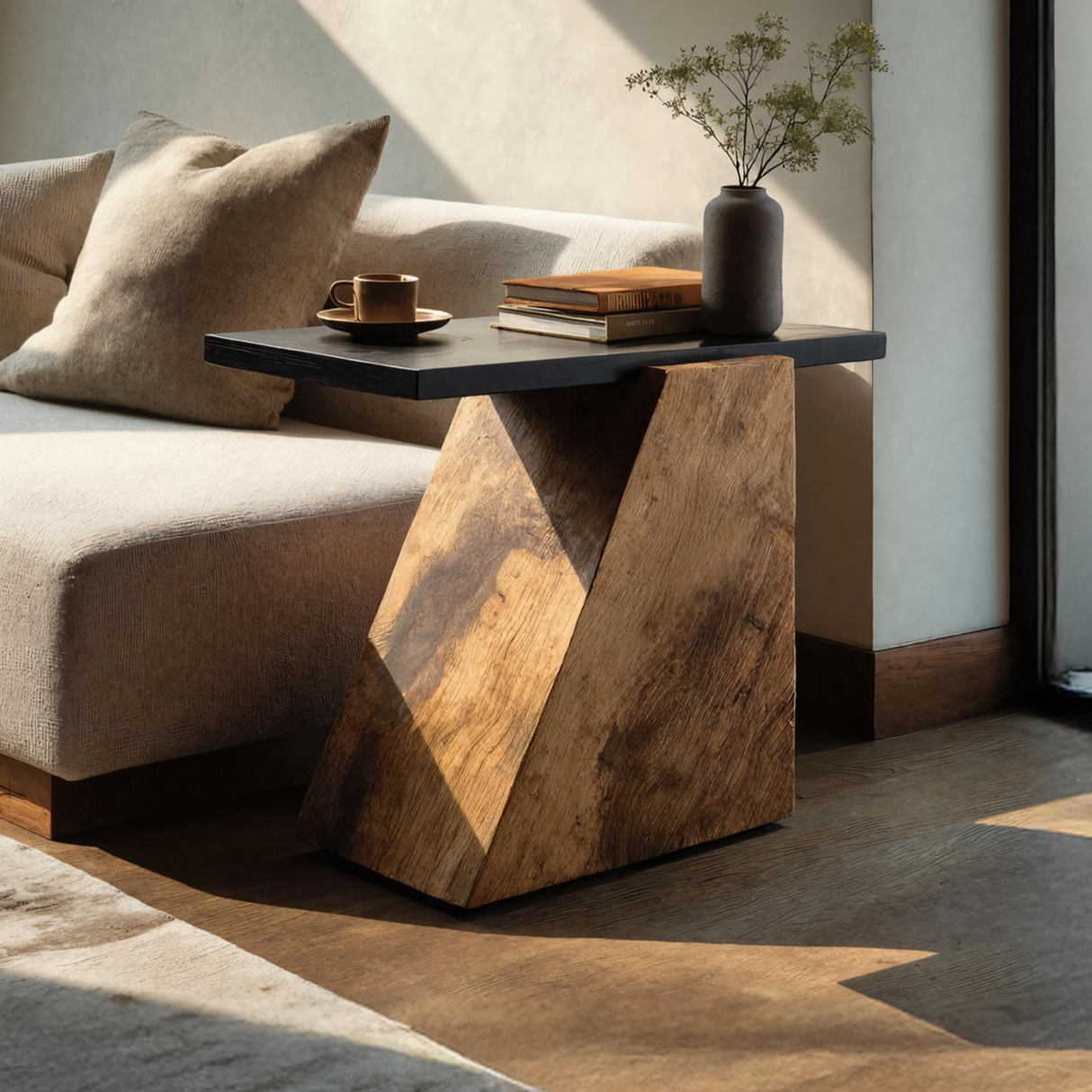 Modern Wooden Side Table For Luxury Living Room Design