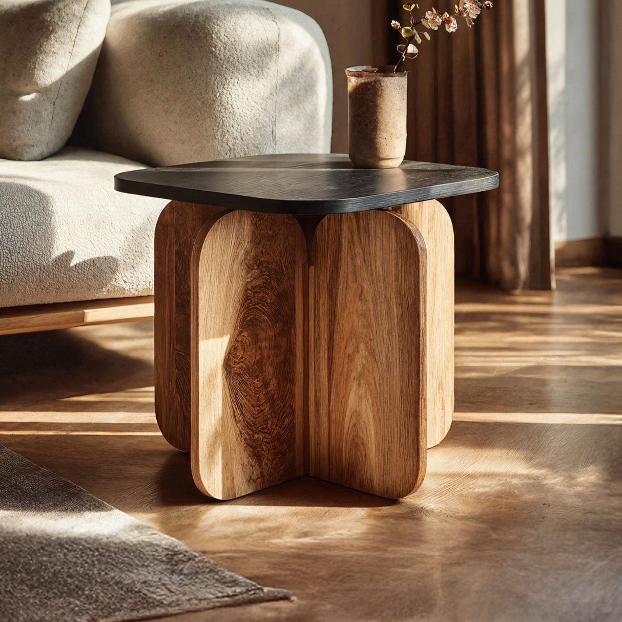 Modern Solid Wood End Table For Elegant Furniture Setup