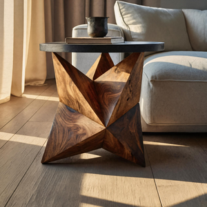 Handcrafted Wooden Side Table For Elegant Furniture Decor