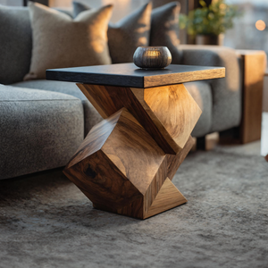 Handcrafted Live Edge Side Table For Warm Living Space