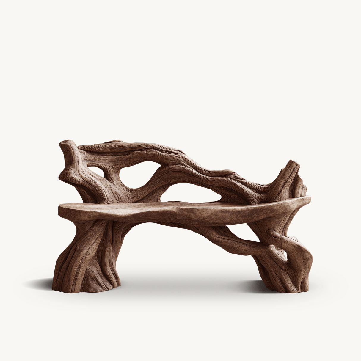 Handcrafted Branch Bench Outdoor Decor For Hand Carved Gardens