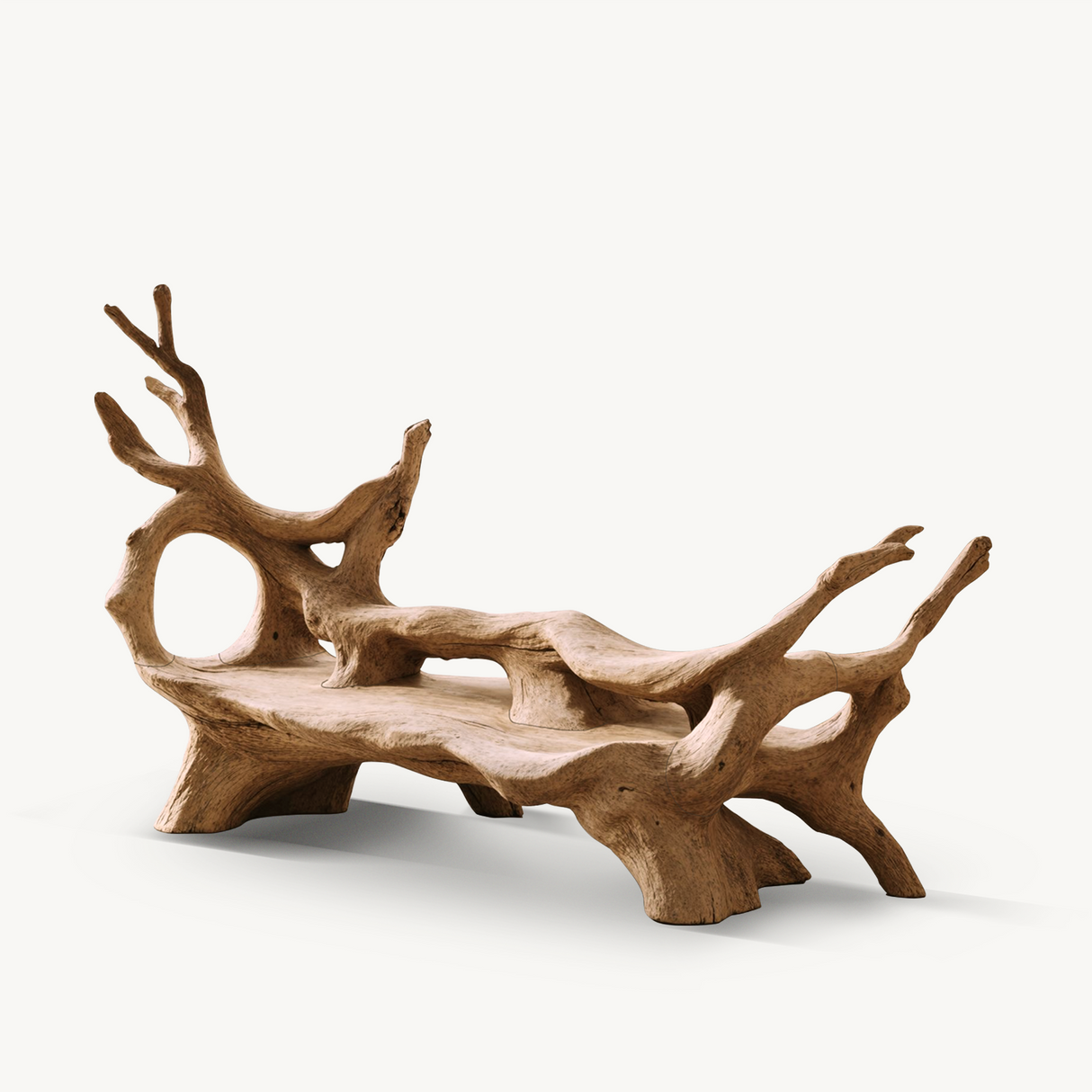 Mid Century Branch Bench For Retro Patio Ambiances
