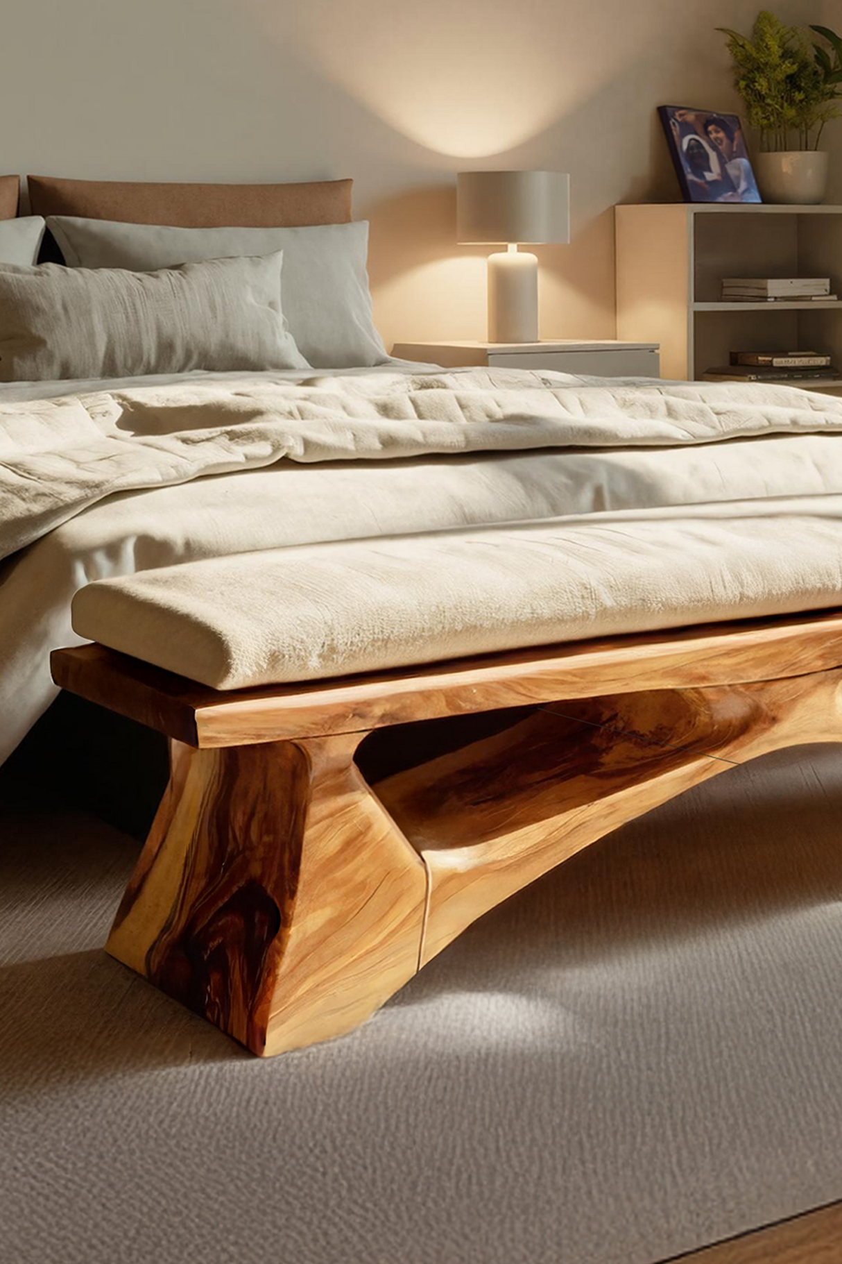 Handcrafted Solid Wood Bench For End-of-Bed Styling