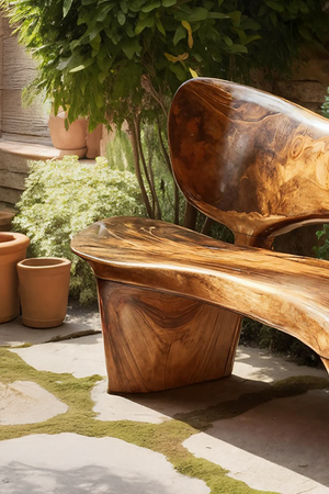 Handcrafted Outdoor Wooden Bench For Serene Garden Corners