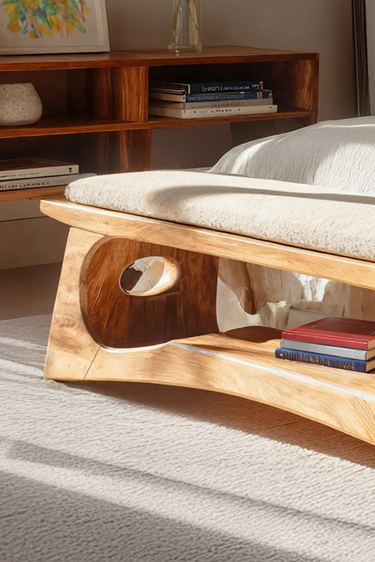 Modern Wooden Bench For Natural Bedroom Decor