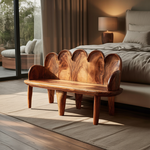 Natural Live Edge Entryway Bench For Home Entry Space