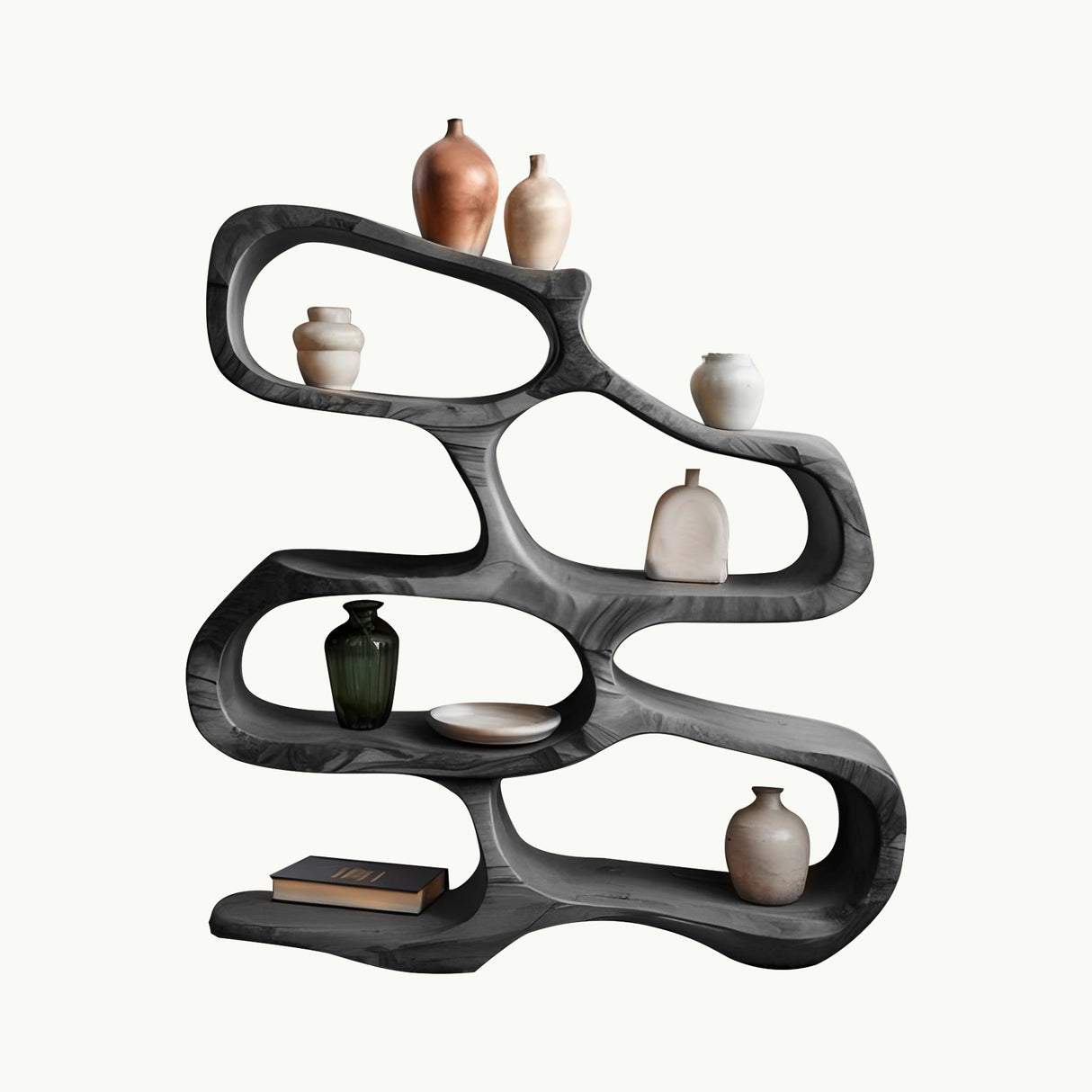 Sculptural Bookshelf For Living Room Or Office