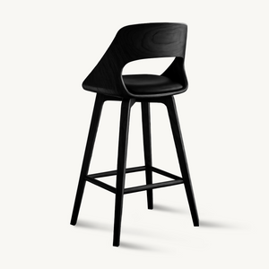 Mid Century Modern Bar Stool with Backrest For Kitchen Home Bar