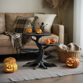 Handcrafted Solid Wood End Table For Living Room Spooky Fall Accent