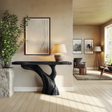 Handcrafted Live Edge Entryway Table Sculptural Solid Wood Furniture Decor