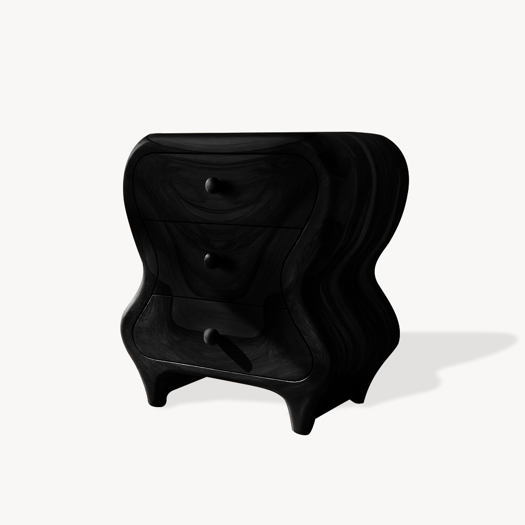 Sculptural Cabinet With Organic Curves And Drawers For Bedroom And Entryway