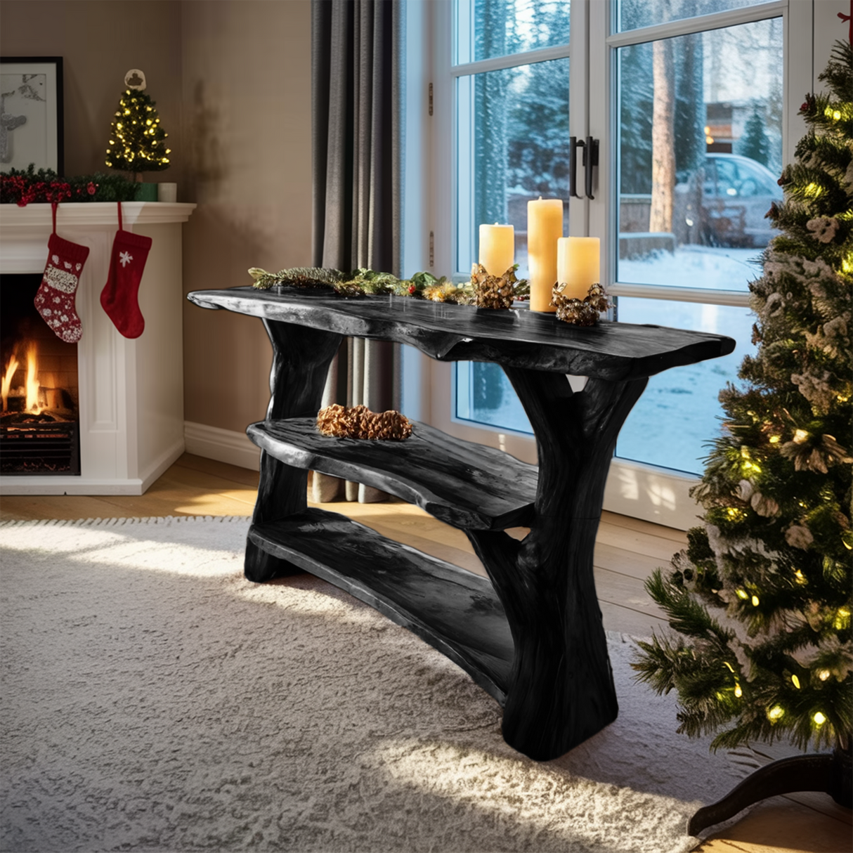 Handcrafted Live Edge Entryway Table For Christmas Bedroom Furniture Decor